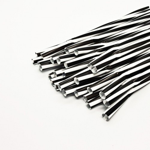 труб. Фреш гвинтова d=8мм L=23,5см 100шт 30* (чорно/біла)