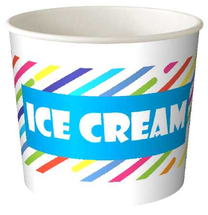 Креманка паперова 286мп кольорова "Ice Cream" (25шт/500шт) 20*