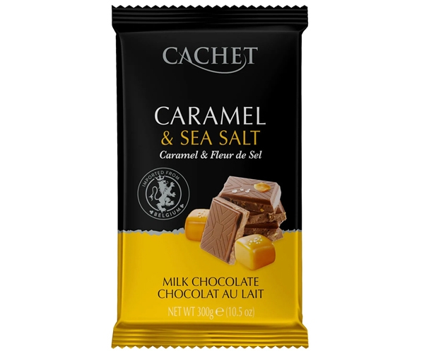 Cachet 300g - молочний шоколад карамель, морська сіль (04) 12шт\ящ
