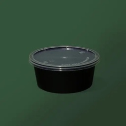 [WIX_0000001203] Супник 360мл РР чорний з герметичною кришкою (50шт/500шт)